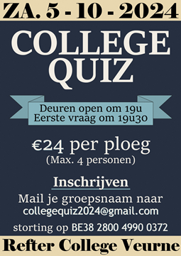 Doe op 5 oktober mee aan de collegequiz!